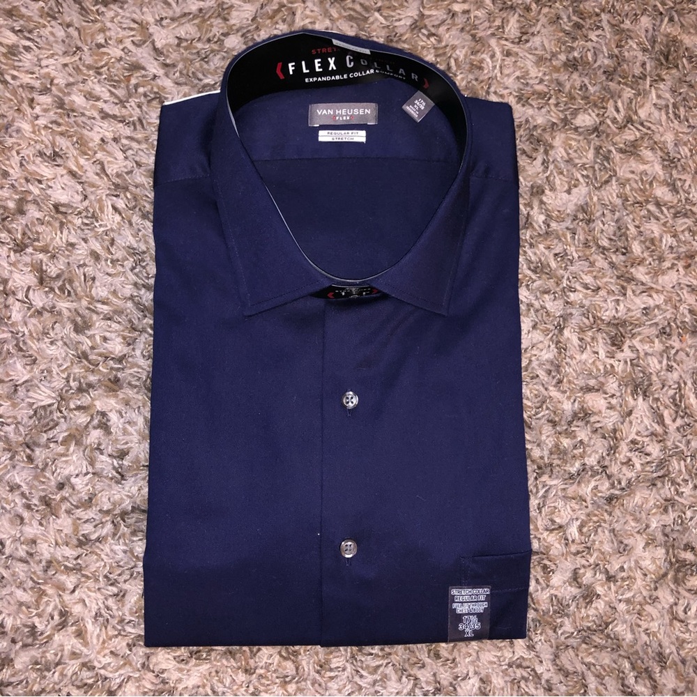 Blue Long-Sleeve Button-Down XL